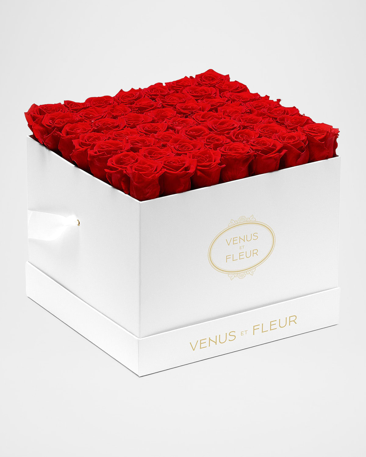 Venus Et Fleur Classic Large Square Rose Box In Blush