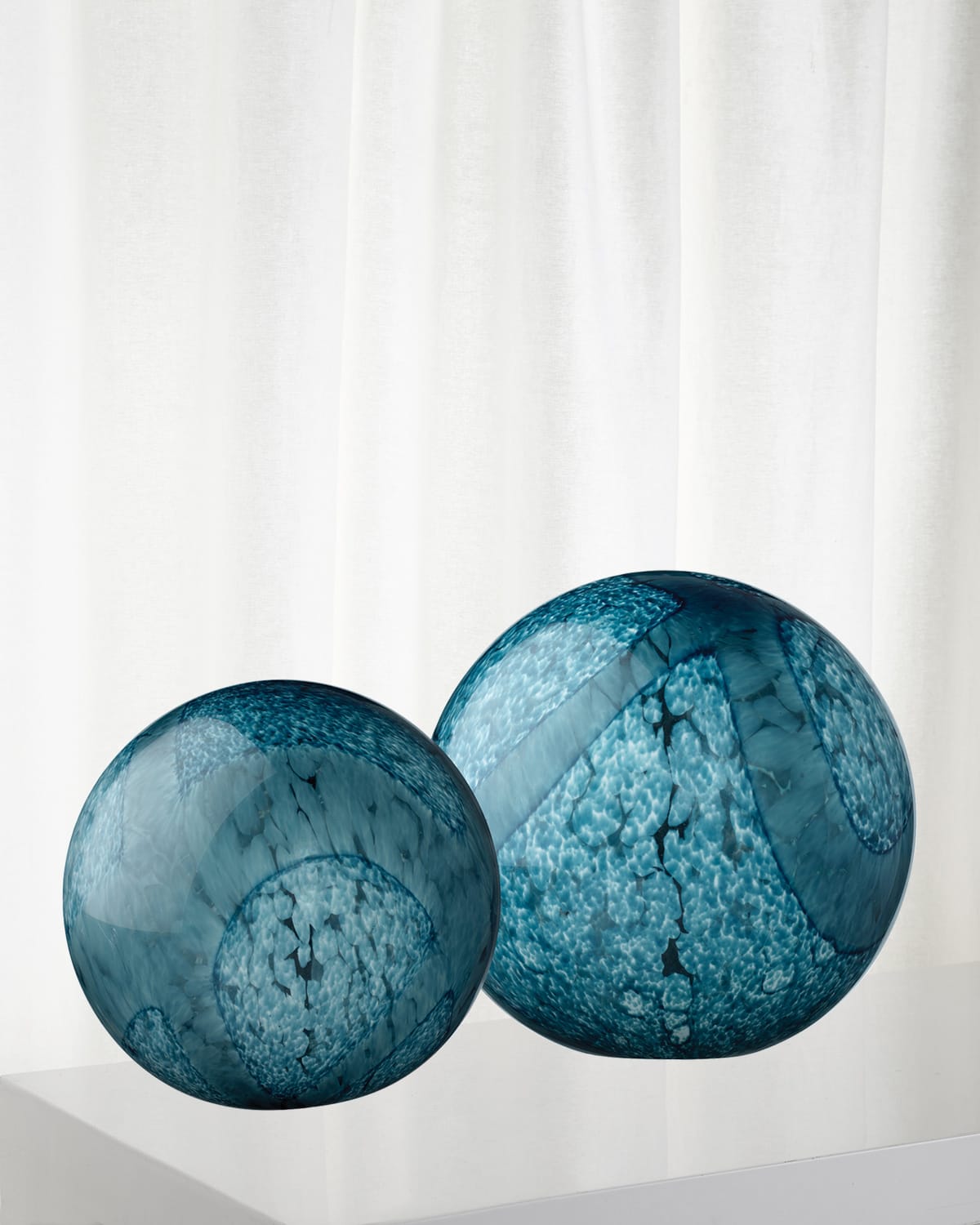 Shop Jamie Young Cosmos Glass Balls, Set Of 2 In Indigo