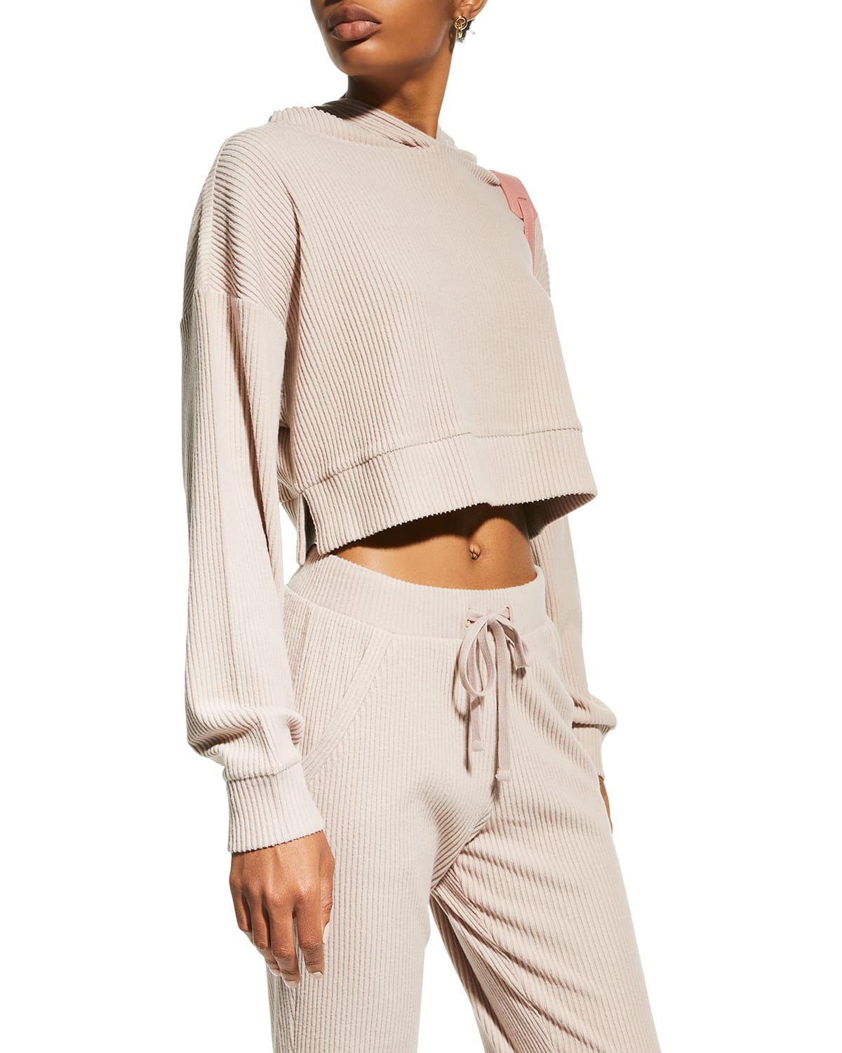 Alo muse ribbed crop hoodie shop