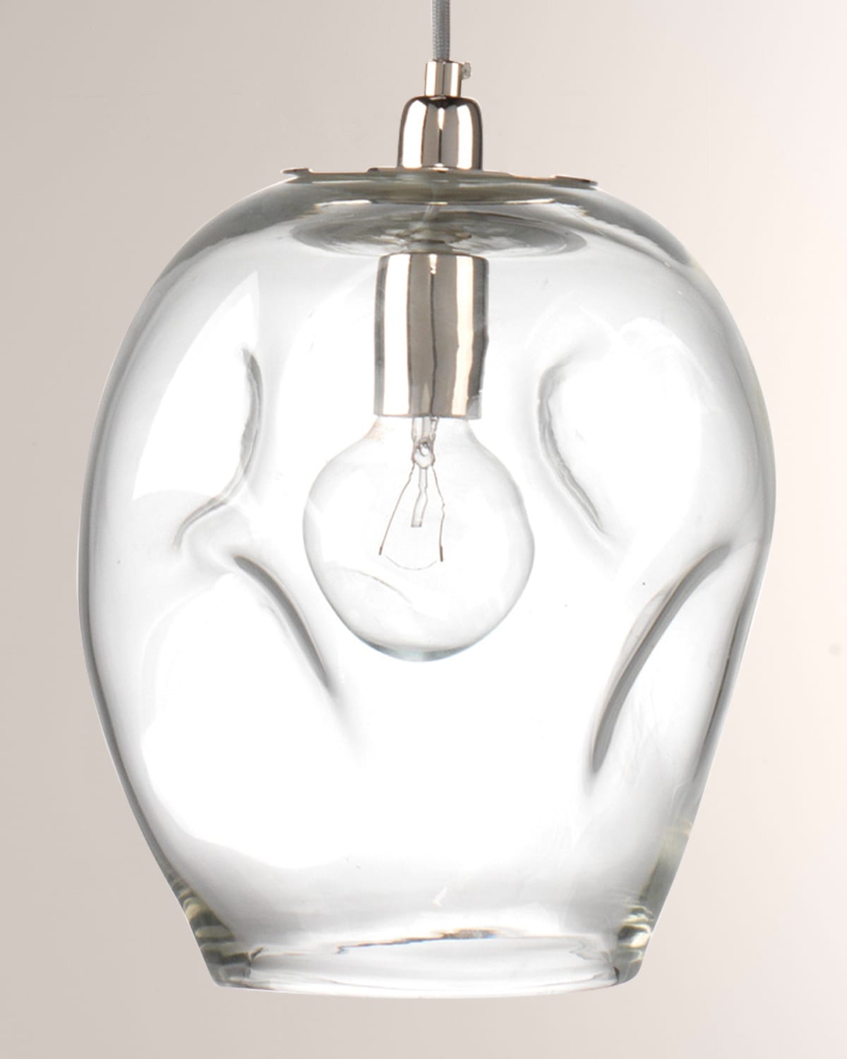 Jamie Young Large Dimple Clear Glass Pendant In Clear