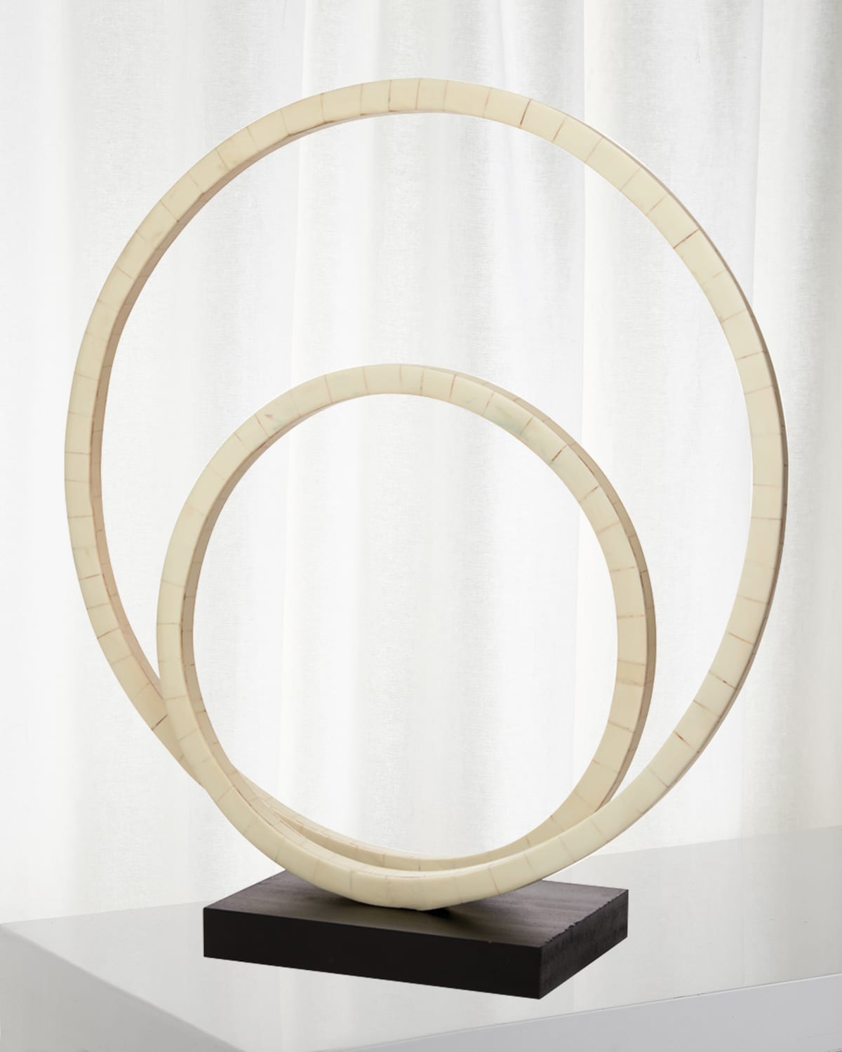 Shop Jamie Young Helix Double Ring Sculpture In Cream