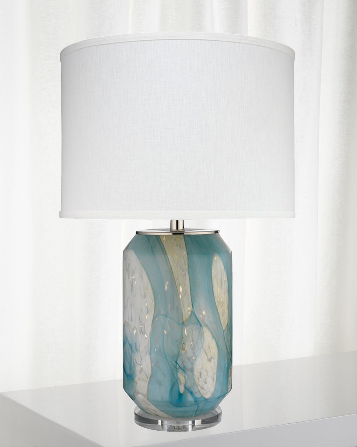 Shop Jamie Young Helen Table Lamp In Aqua