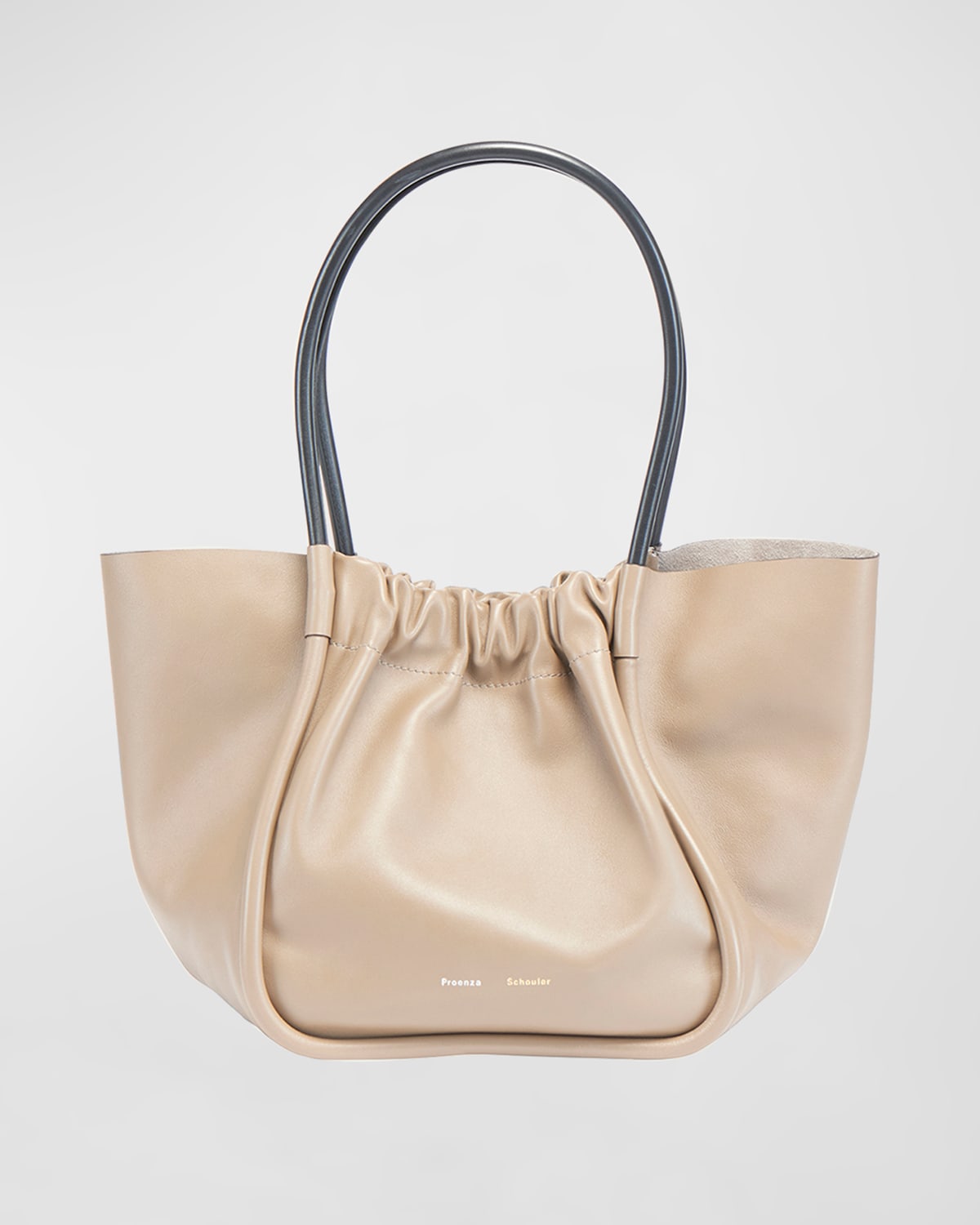 PROENZA SCHOULER LARGE RUCHED SMOOTH LEATHER TOTE BAG