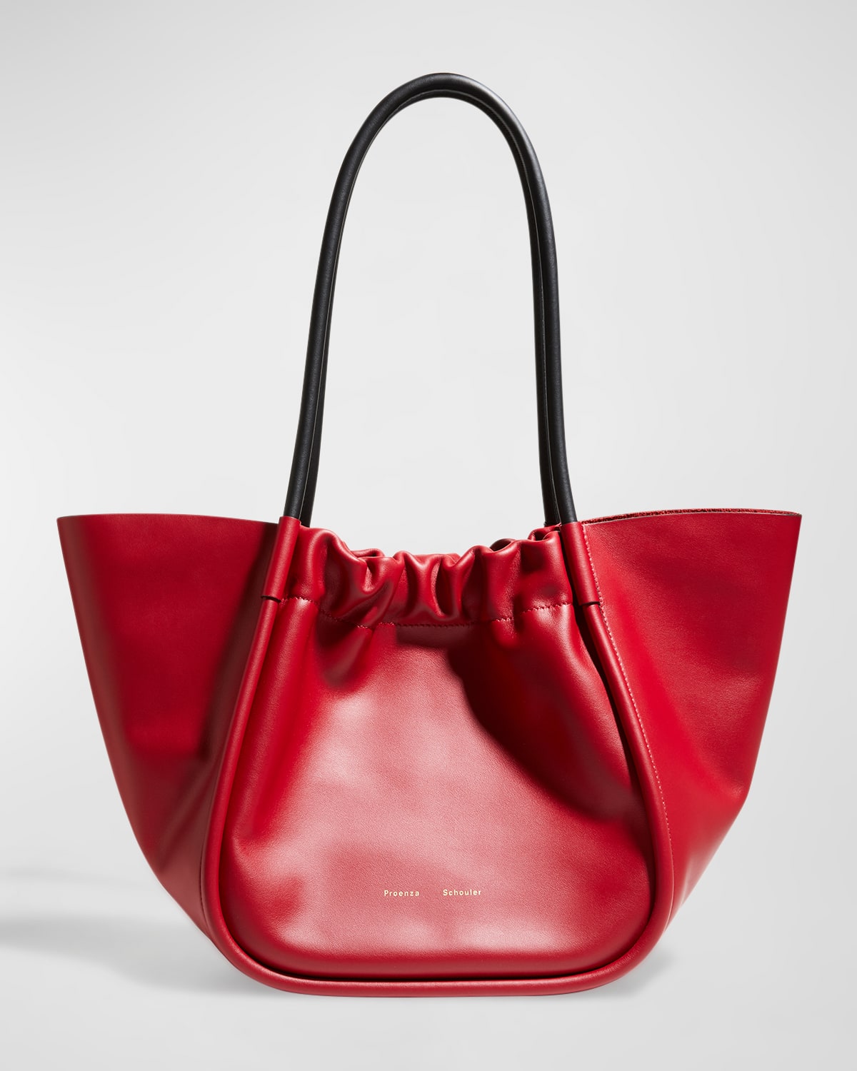 Proenza Schouler Large Ruched Smooth Leather Tote Bag In Bordeaux