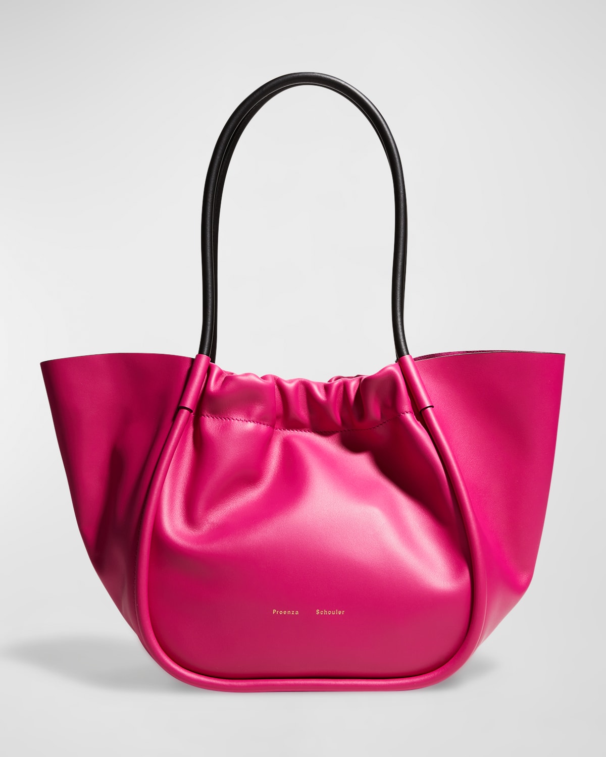 Proenza Schouler Large Ruched Smooth Leather Tote Bag In Fuschia