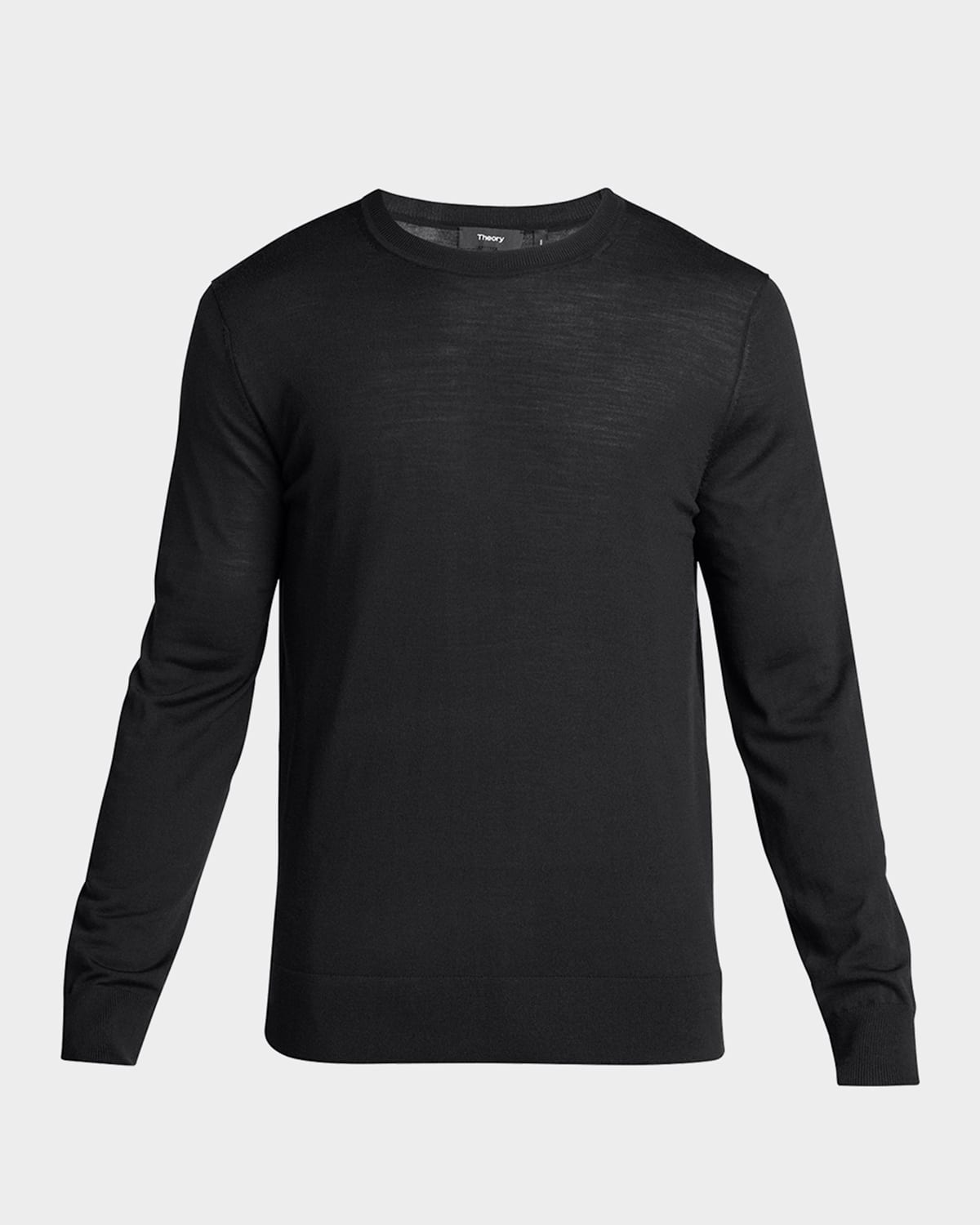 Shop Theory Men's Regal Wool Crewneck Sweater In Black