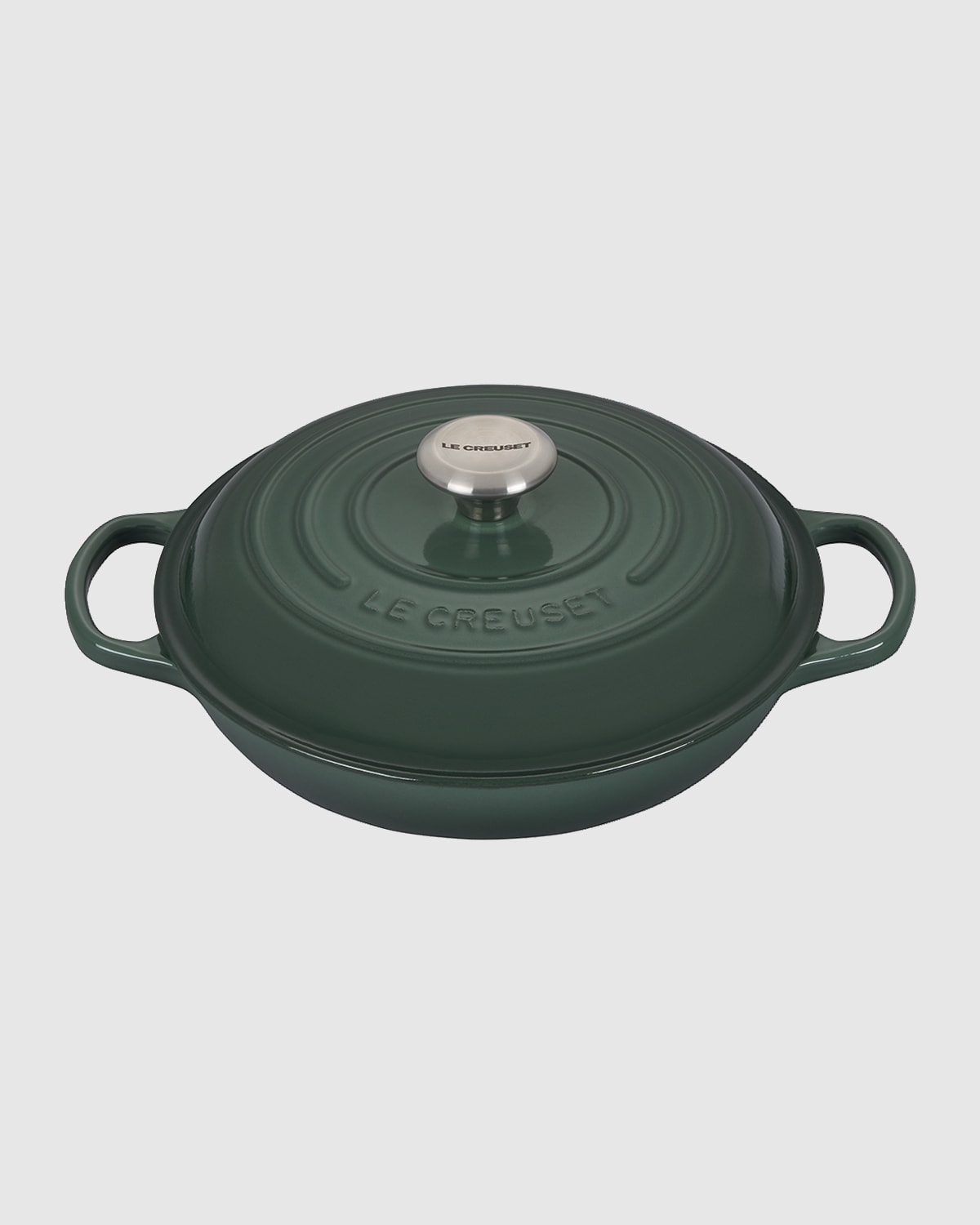 Shop Le Creuset 2.25-qt. Signature Braiser With Stainless Steel Knob In Artichaut