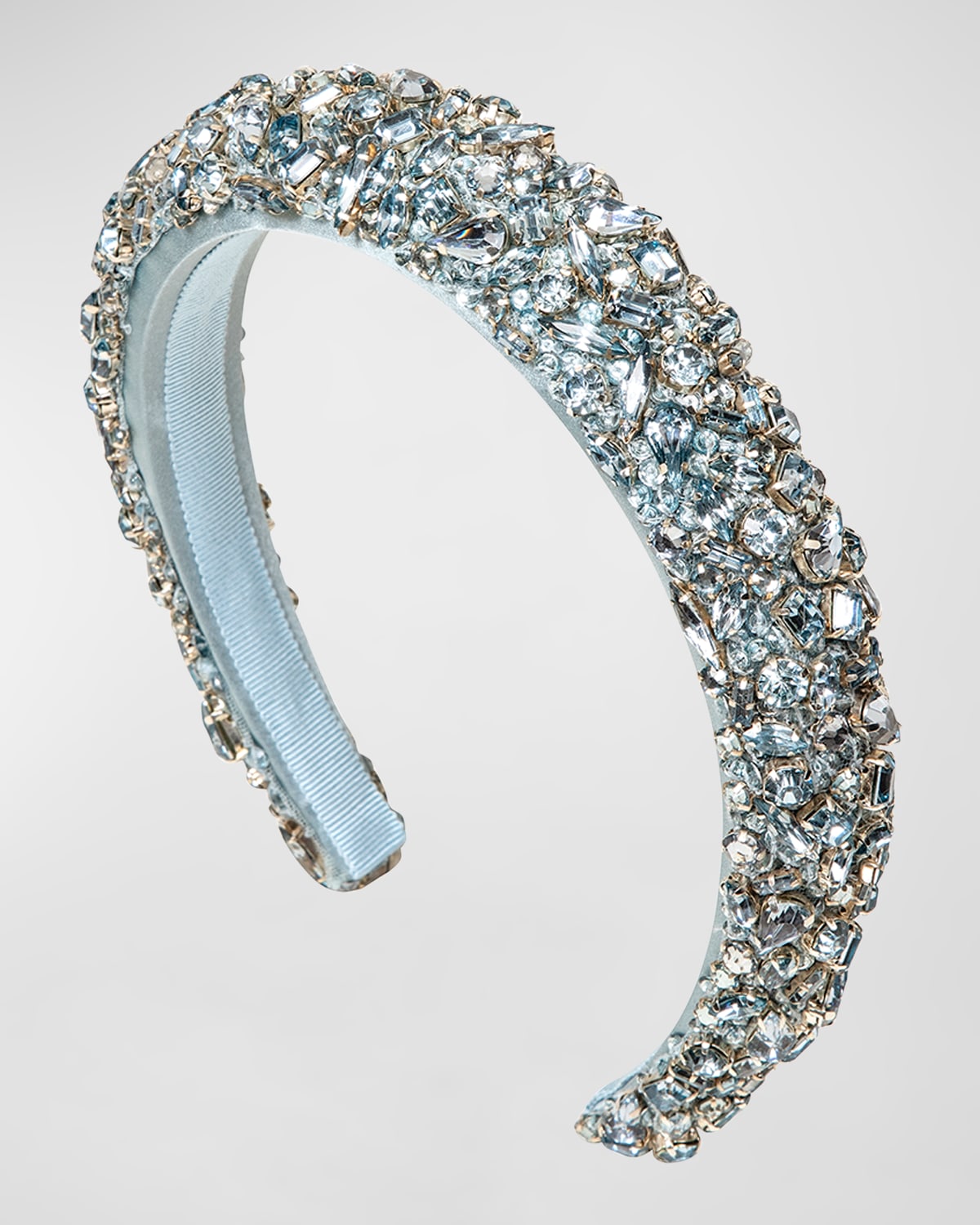 Shop Jennifer Behr Czarina Crystal Embellished Headband In Aqua
