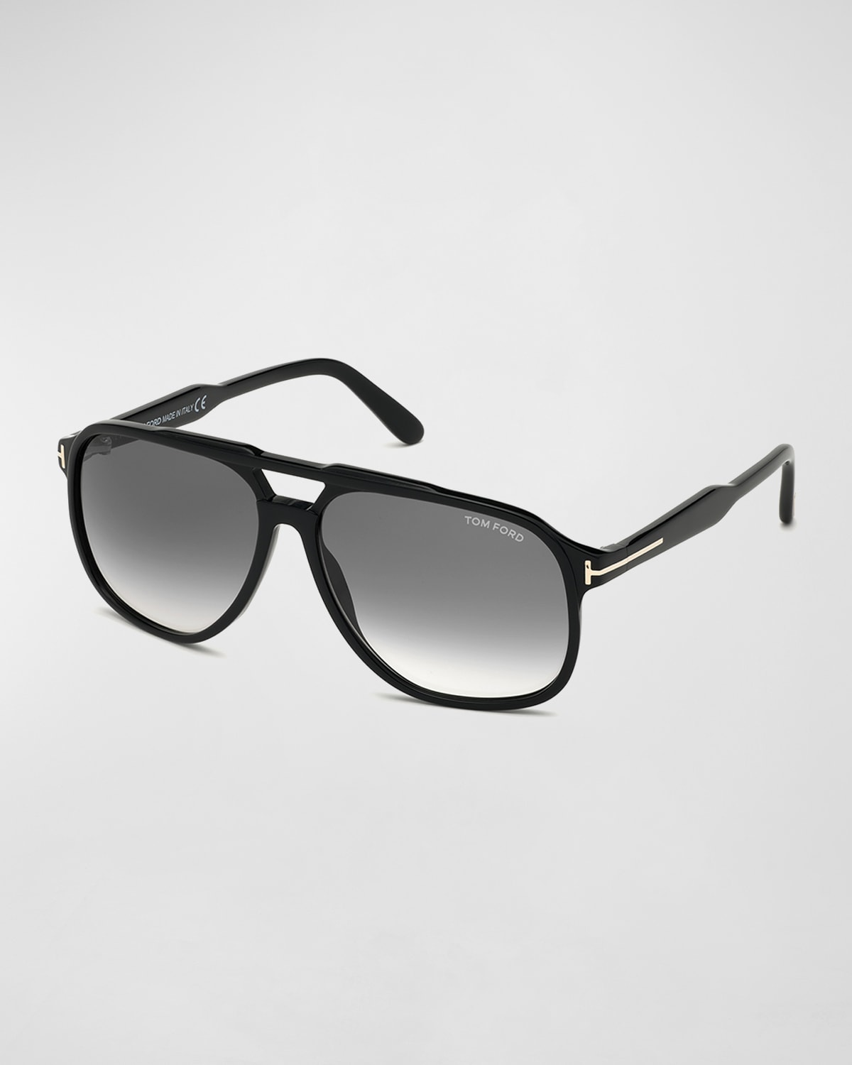 Shop Tom Ford Men's Raoul Gradient Aviator Sunglasses In Black