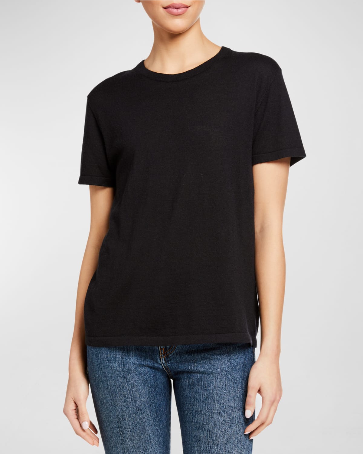 Shop Co Cashmere Short-sleeve T-shirt In Black