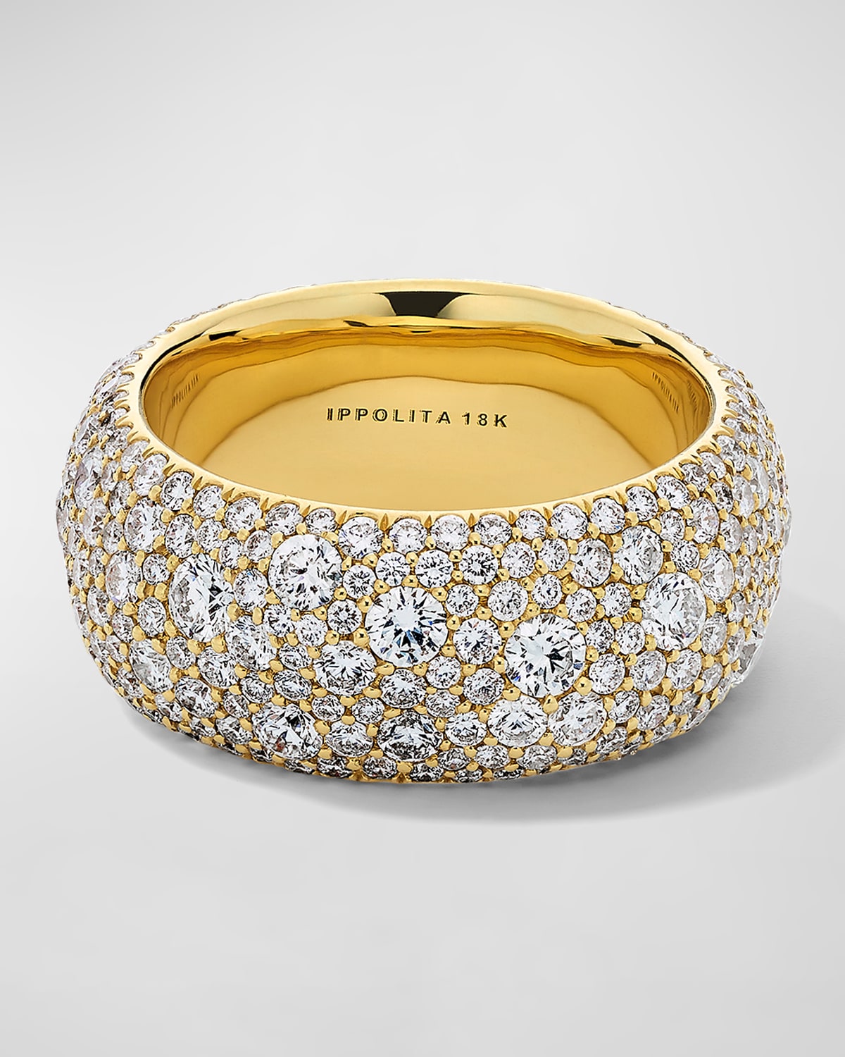 IPPOLITA 18K YELLOW GOLD DIAMOND WIDE BAND RING