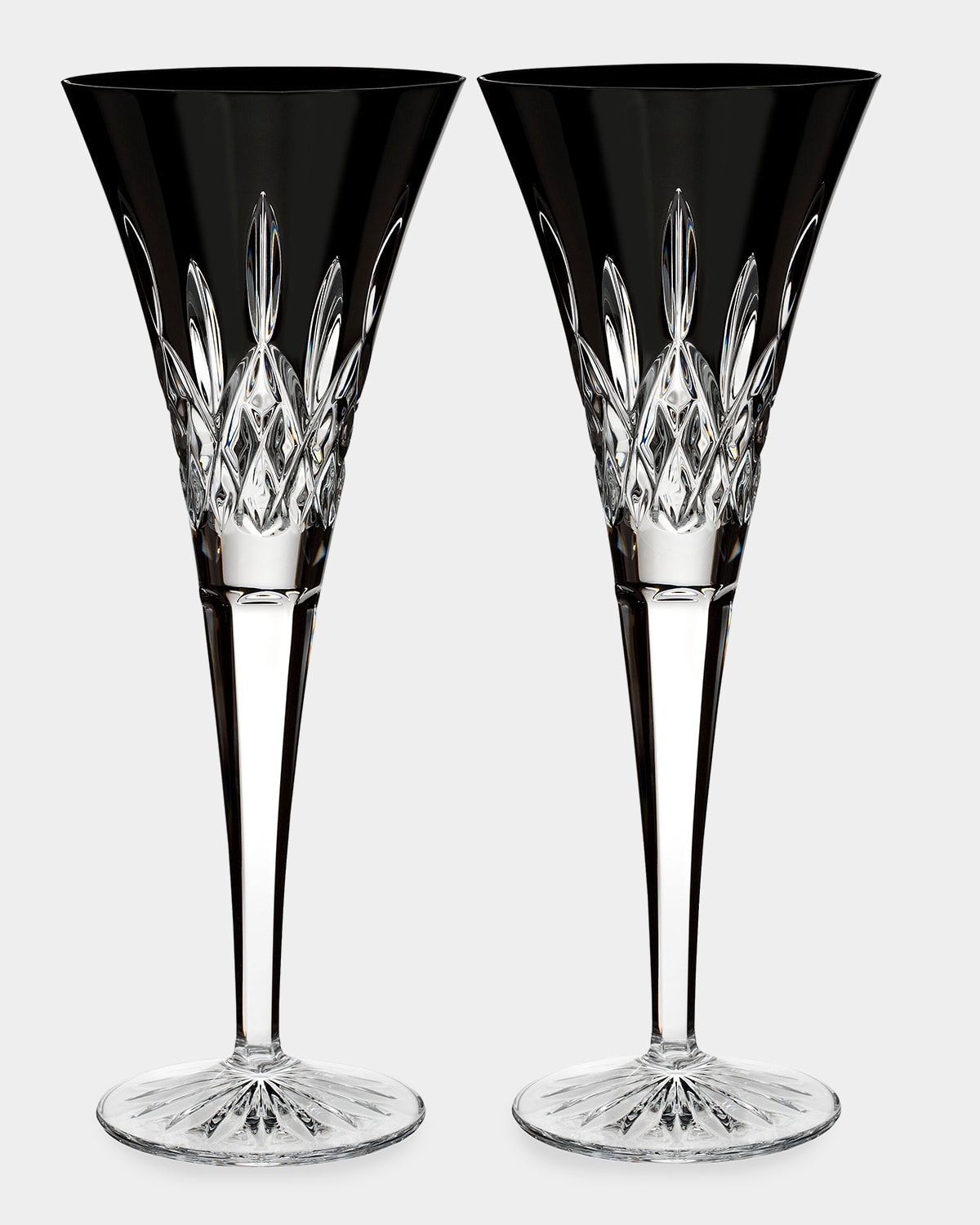 Waterford Crystal Lismore Black Flute Glasses, Set Of 2 In Black
