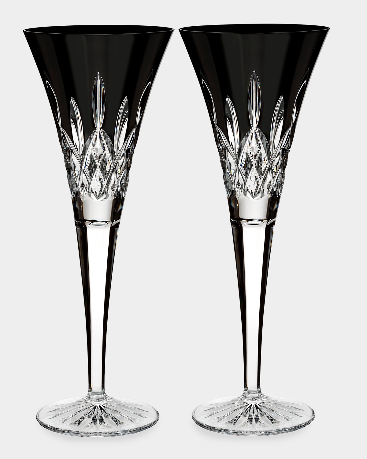 Shop Waterford Crystal Lismore Black Flute Glasses, Set Of 2