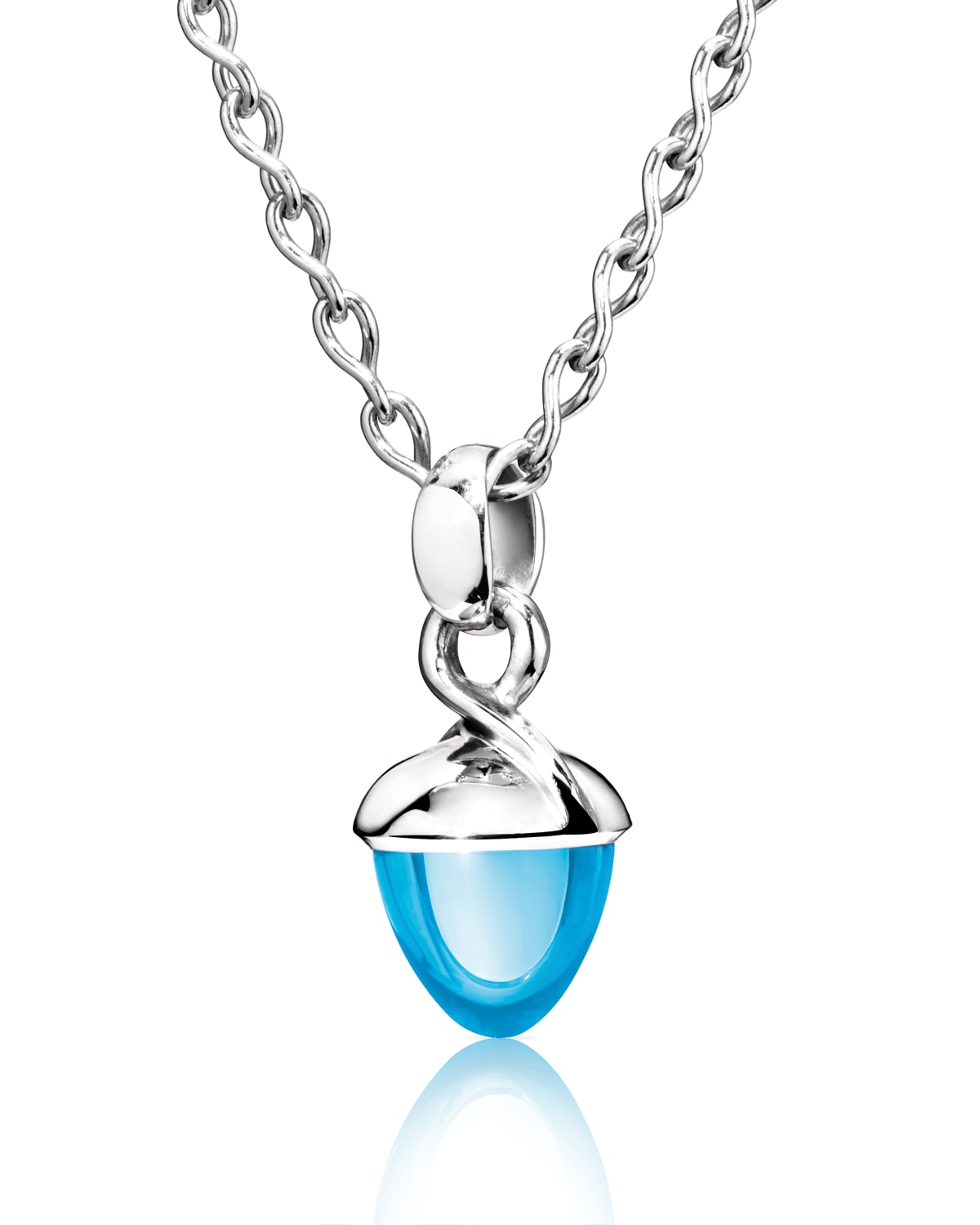 Mikado Bouquet 18k White Gold Swiss Blue Topaz Pendant