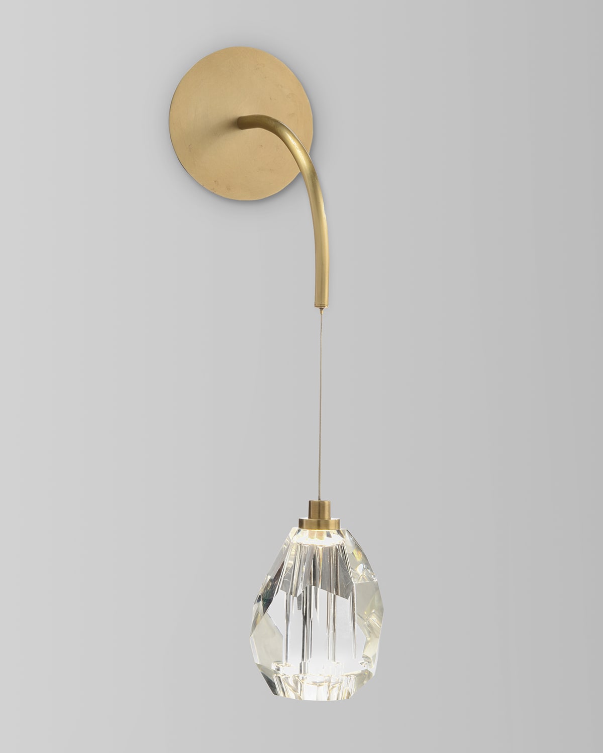 John-richard Collection Faceted Cut Crystal Single Light Sconce In Gold