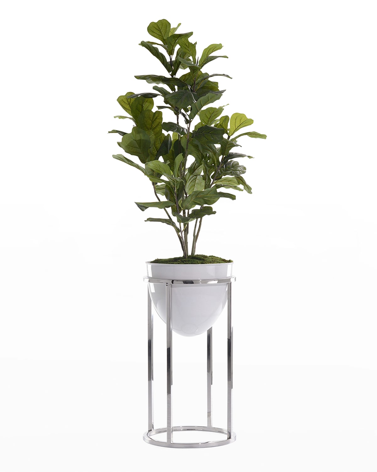 Shop John-richard Collection Green Fiddle Leaf Fig With Silver Stand