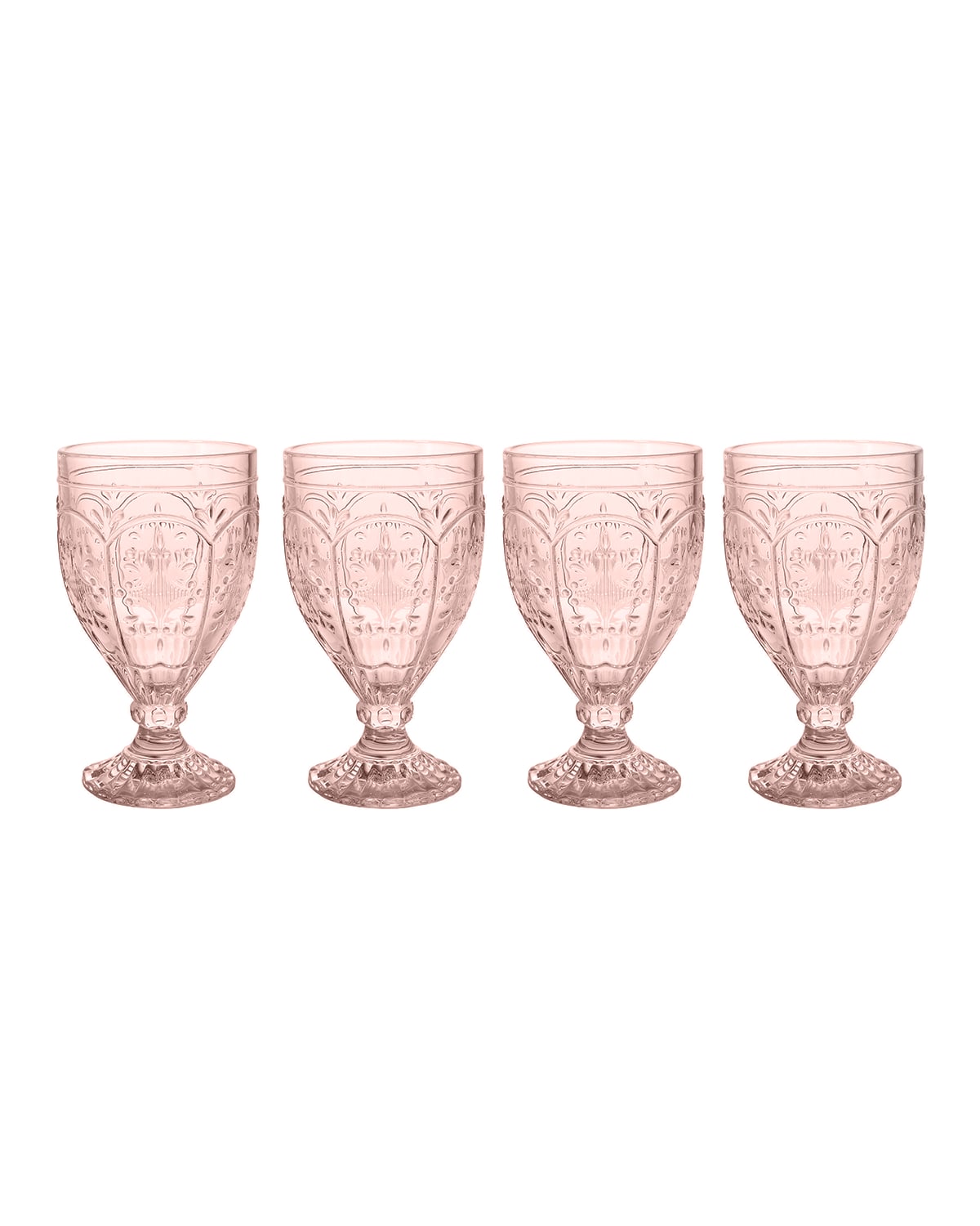 Shop Fitz And Floyd Trestle Goblets, Set Of 4 In Blush