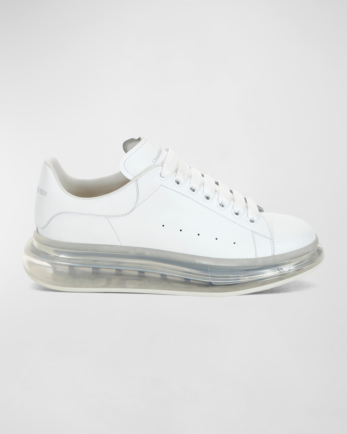 Shop Alexander Mcqueen Men's Oversized Transparent Sole Sneakers In White