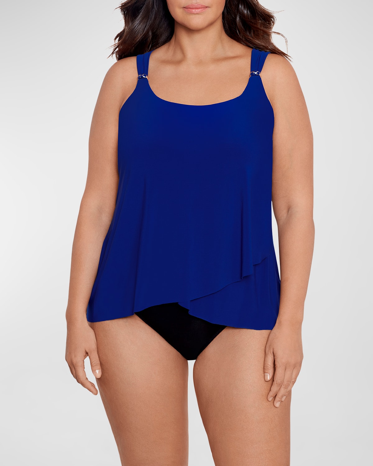 Miraclesuit Plus Size Dazzle Underwire Tankini Top In Azul Blue