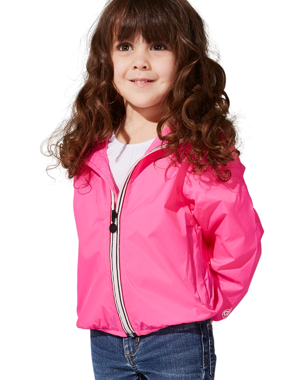 O8 Lifestyle Kid's Sam Nylon Hooded Jacket In Pink Fluo