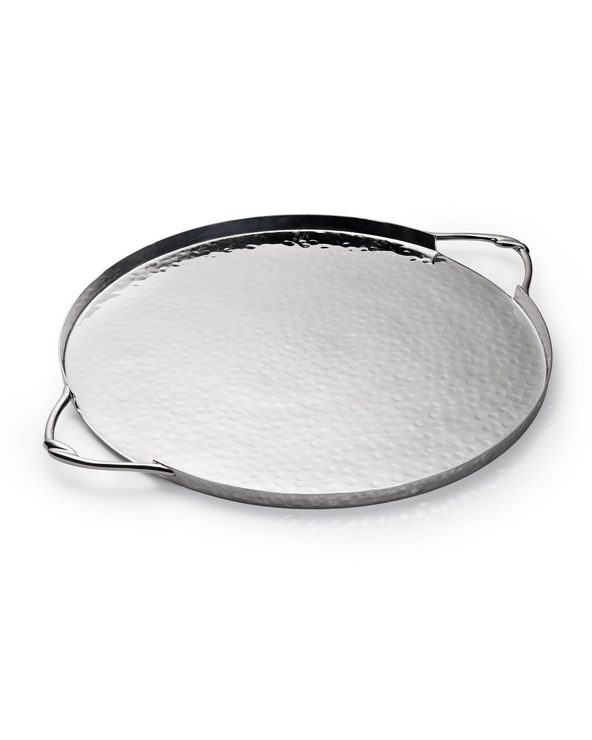 Shop Mary Jurek Infinity Round Tray In Stainless Steel