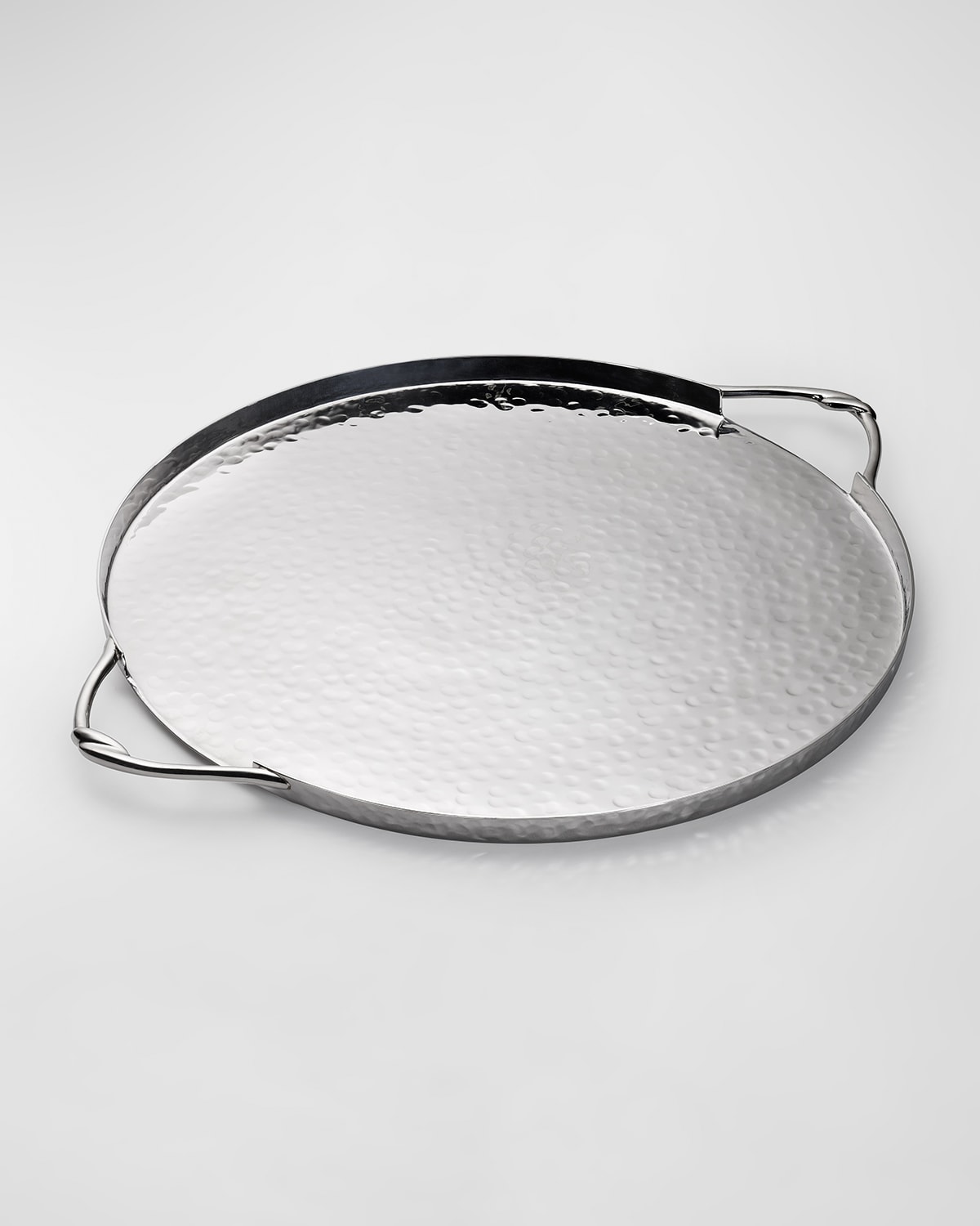 Shop Mary Jurek Infinity Round Tray In Stainless Steel