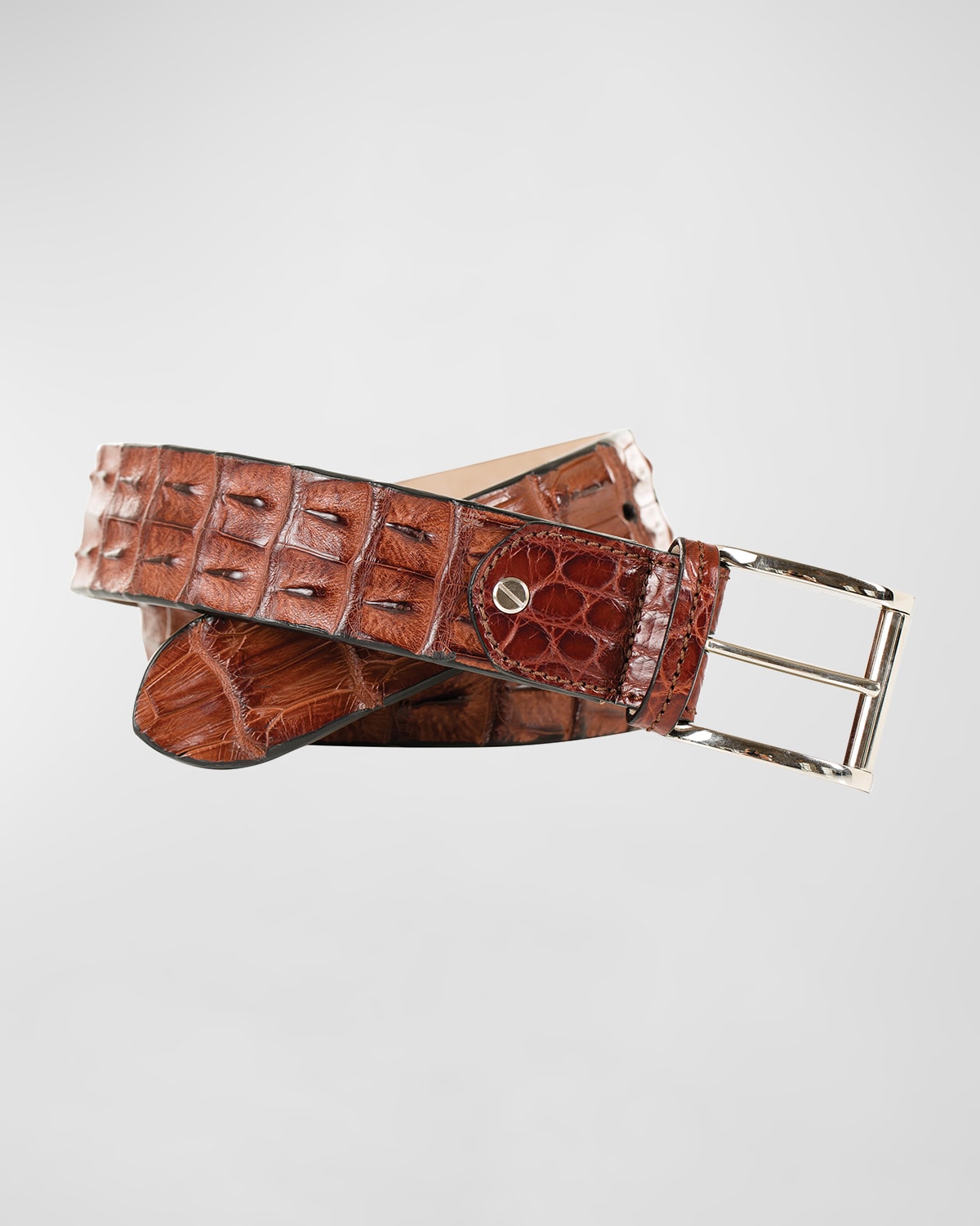 Zambezi Grace Men's Hornback Crocodile Belt In Cognac