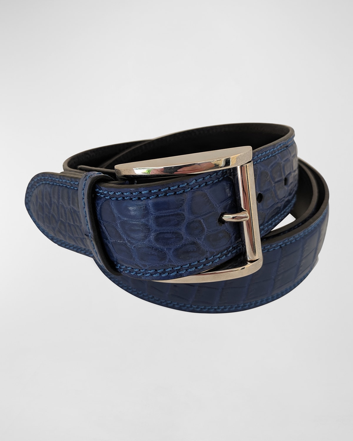 Men's Crocodile Leather Dress Belt