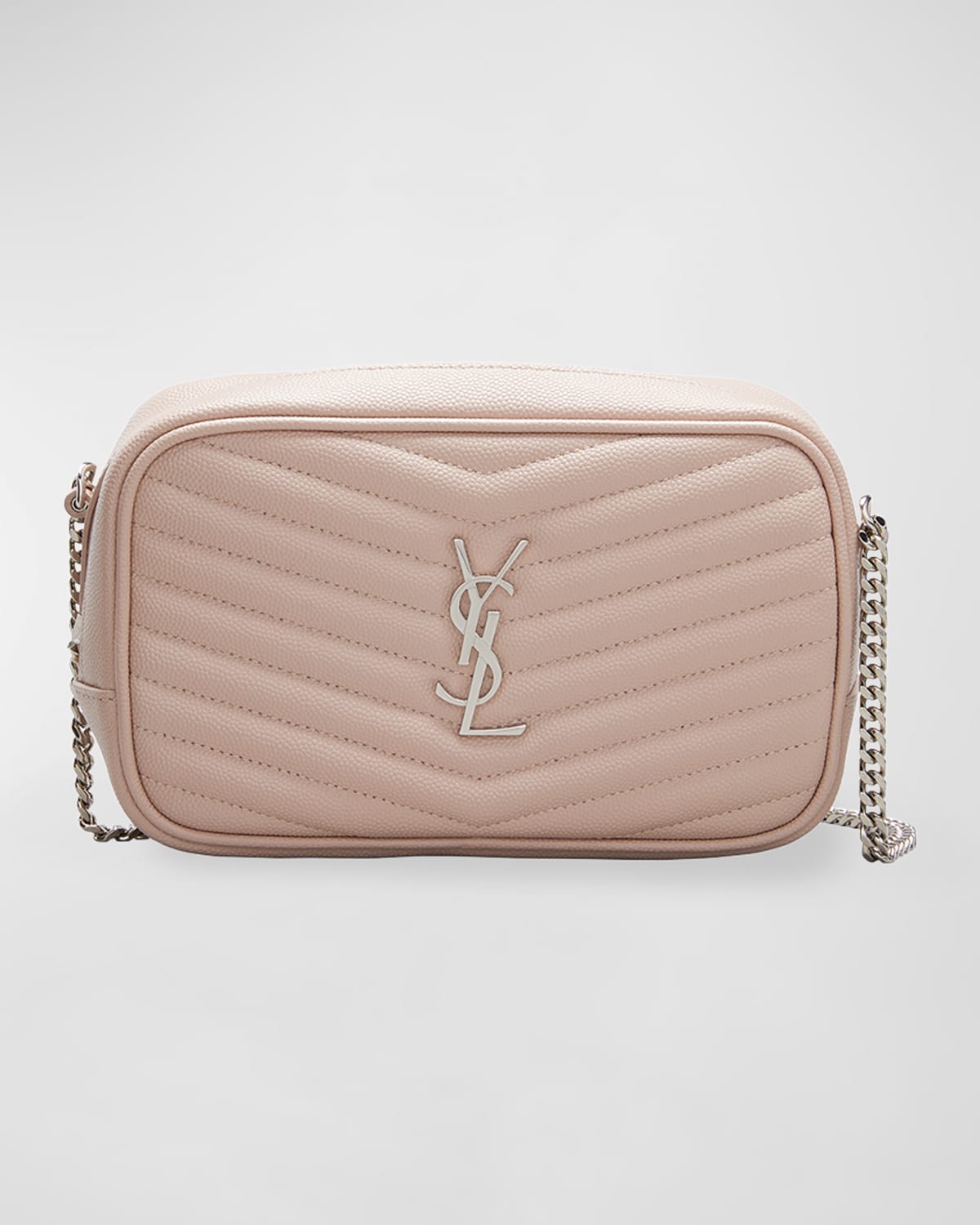 Saint Laurent Lou Mini Matelass Leather Camera Bag In Azure Blue