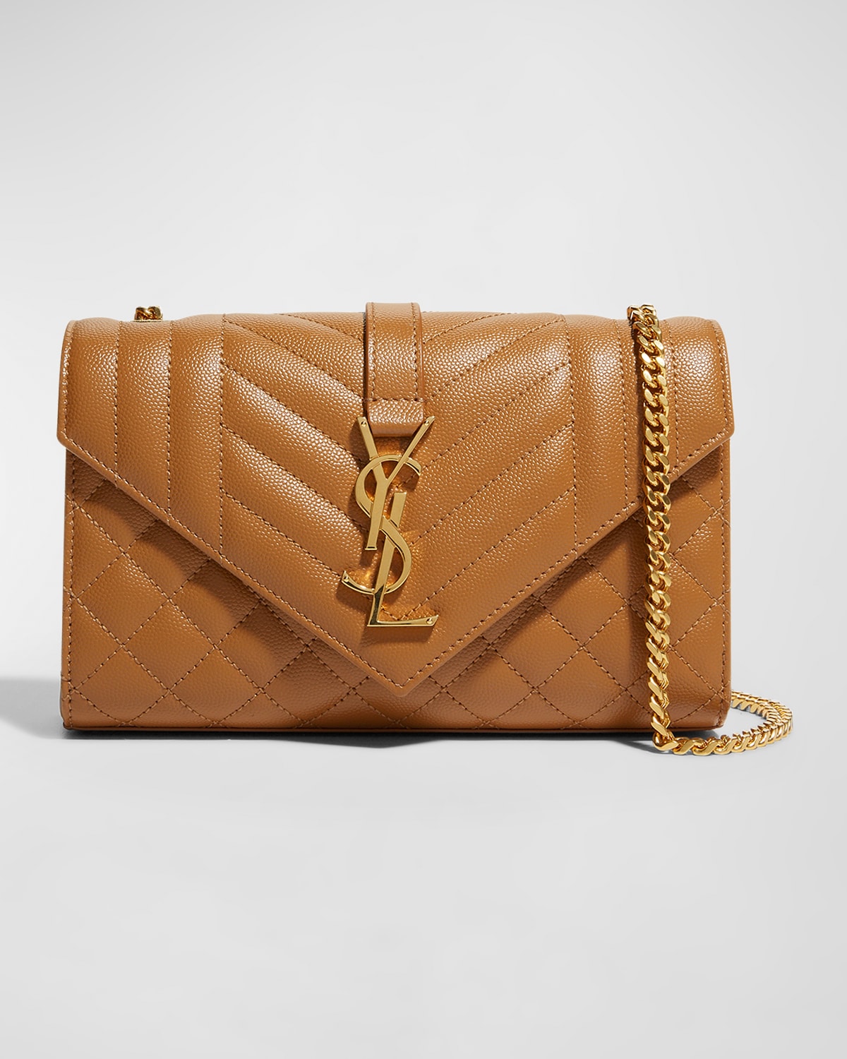 Saint Laurent Small Ysl Monogram Leather Satchel Bag In Naturel