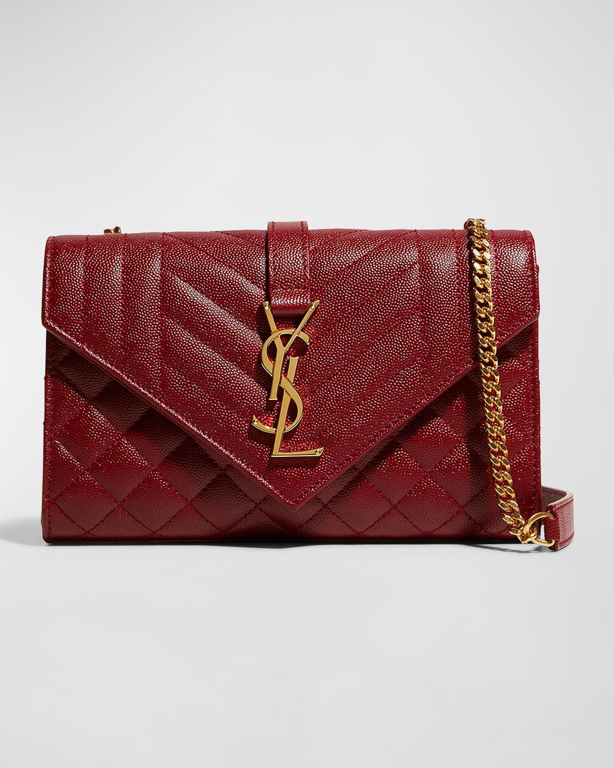 Saint Laurent Small Ysl Monogram Leather Satchel Bag In Opyum Red