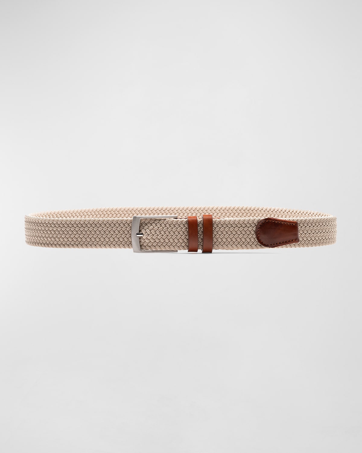 Magnanni ‘nadal' Solid Woven Belt In Neutral