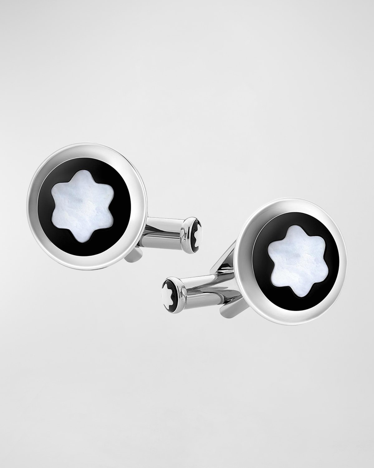 MONTBLANC MEN'S ROUND SNOWCAP EMBLEM CUFFLINKS