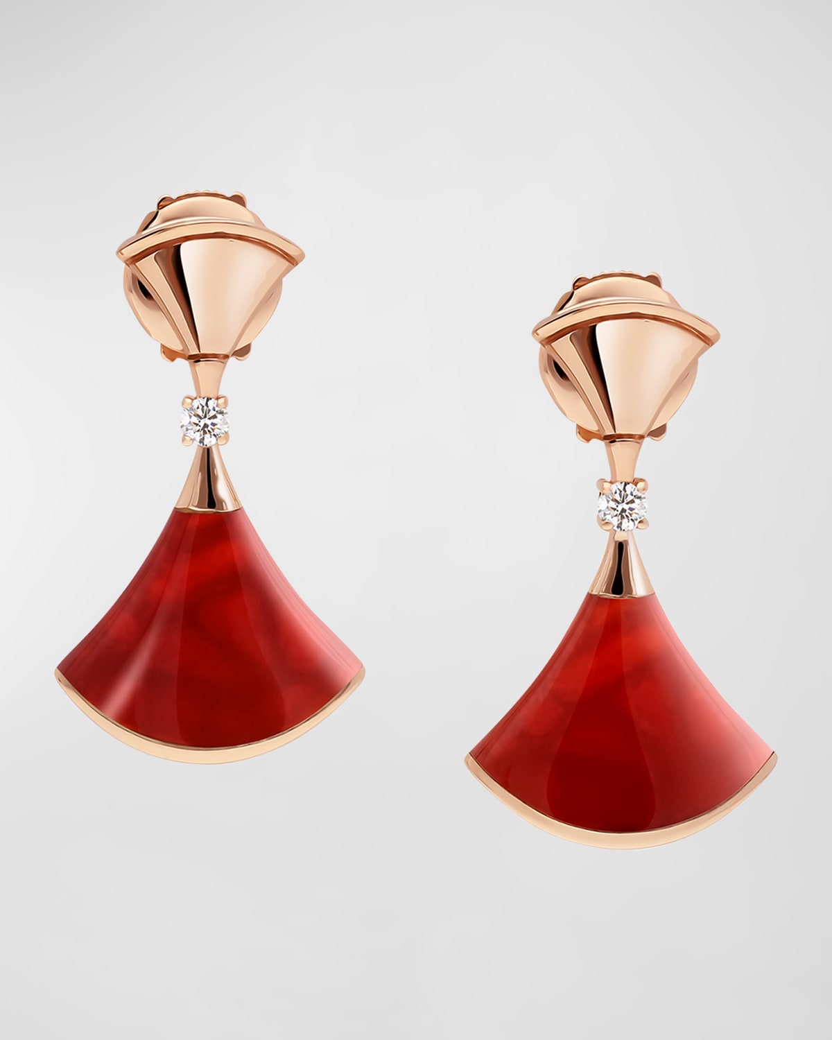 BVLGARI Divas' Dream 18k Rose Gold Carnelian Earrings