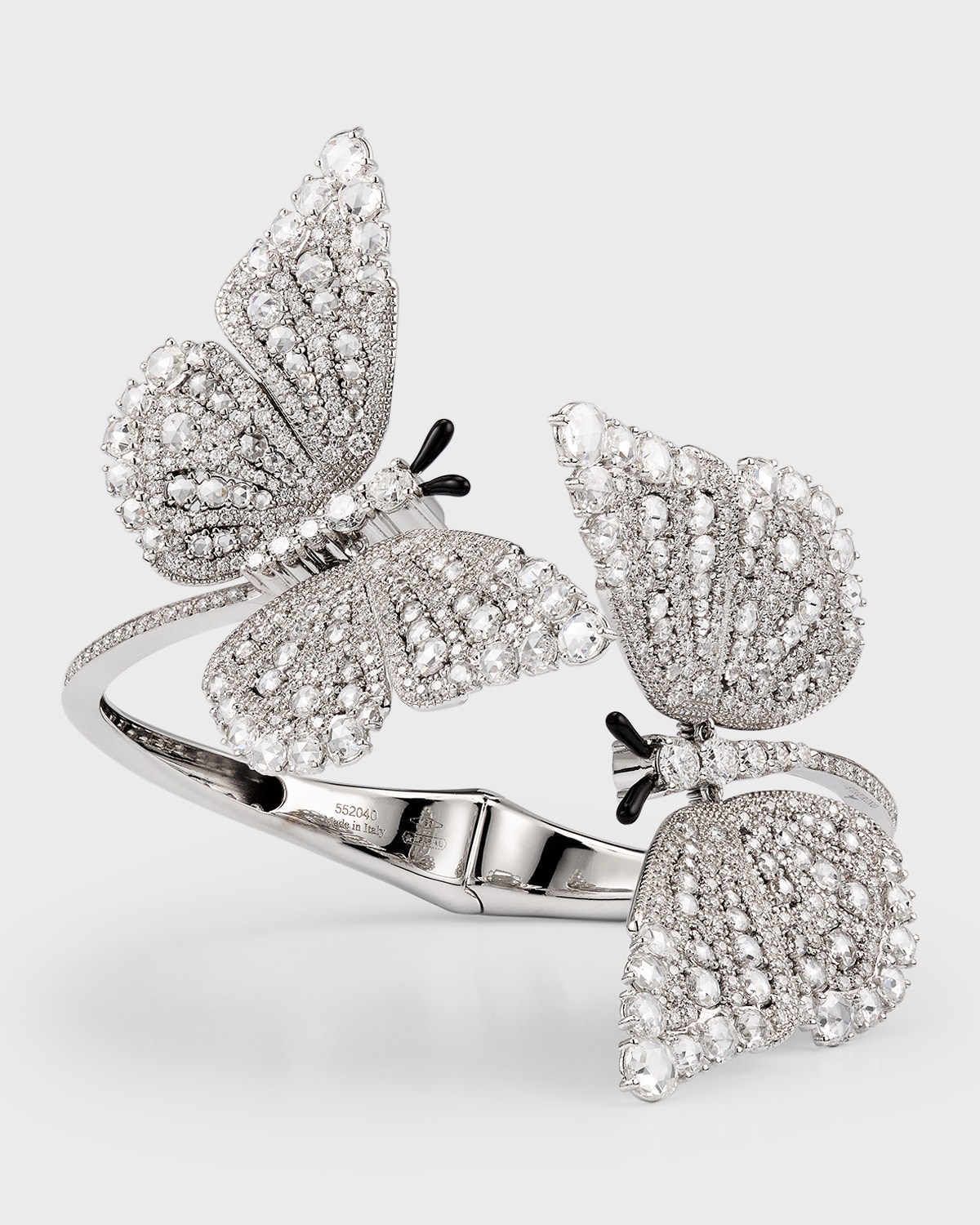 Staurino 18k White Gold Diamond 2 Butterfly Bracelet