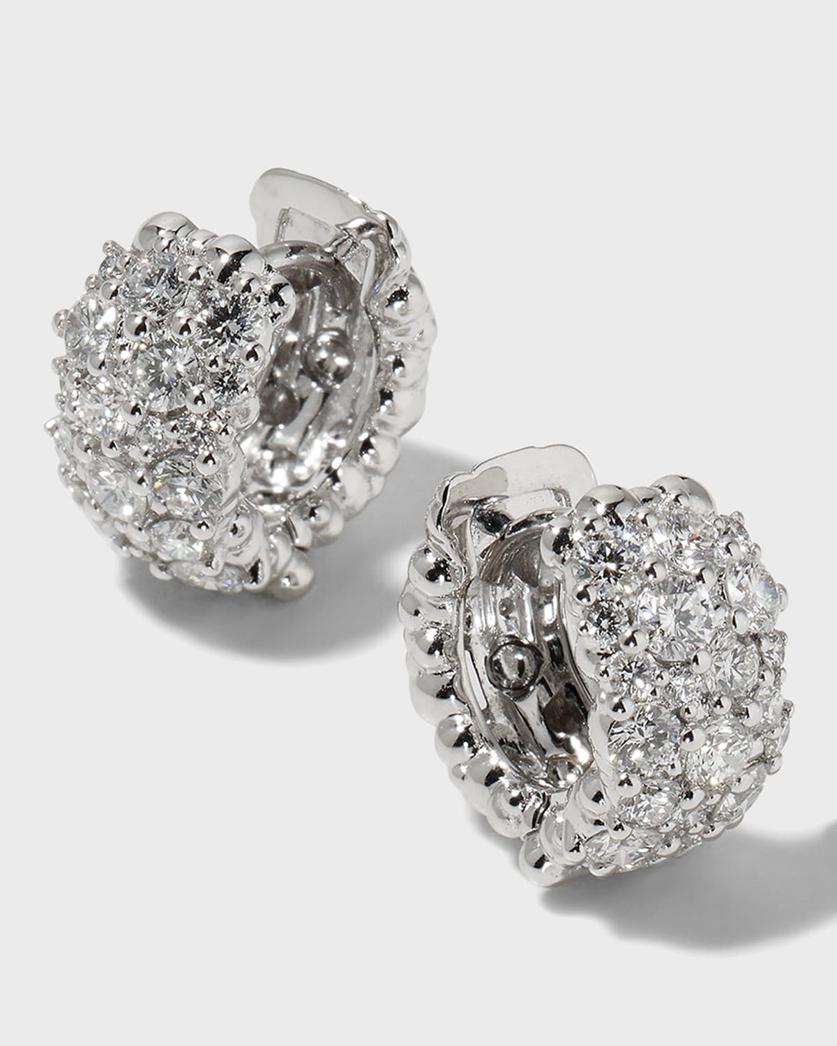 Large White Diamond Confetti Hoop Earrings