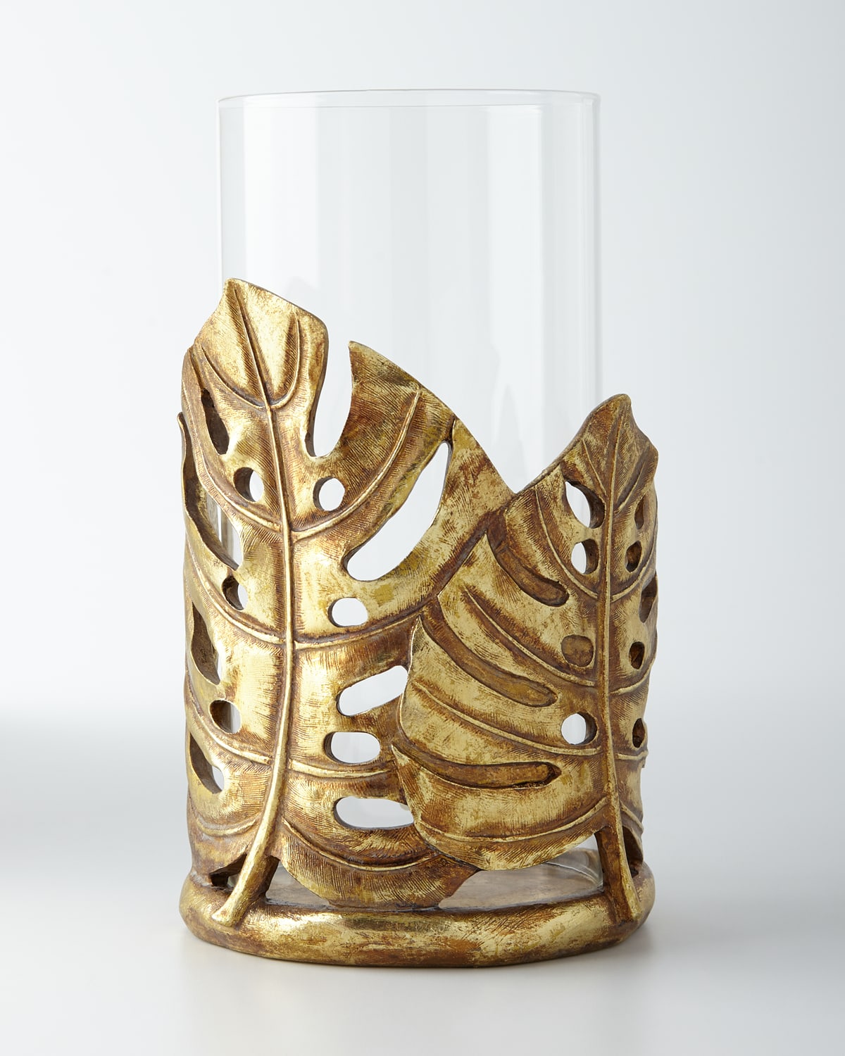 Jamie Young Banana Leaf Candleholder In Gold