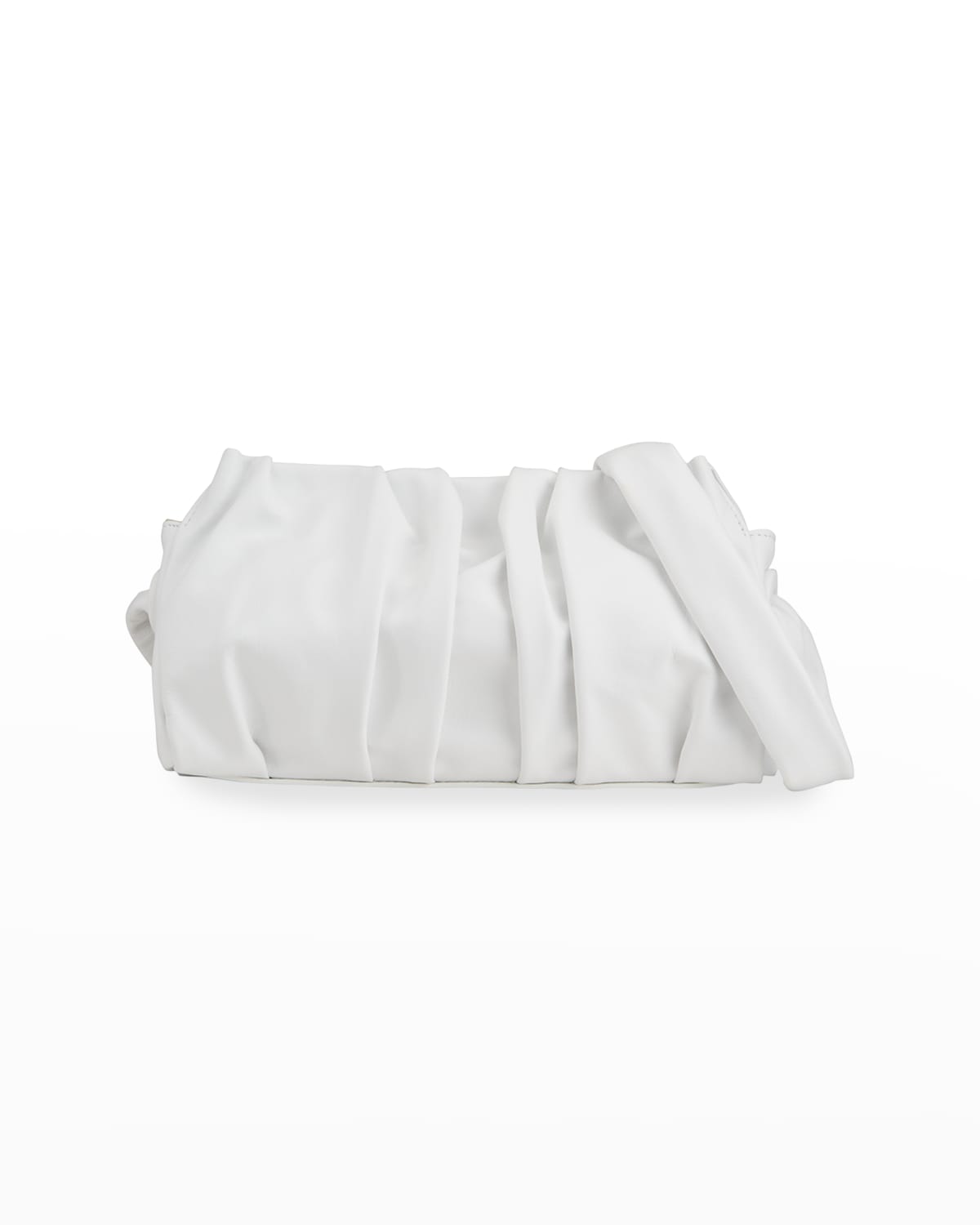 Elleme Vague Pleated Leather Shoulder Bag In White