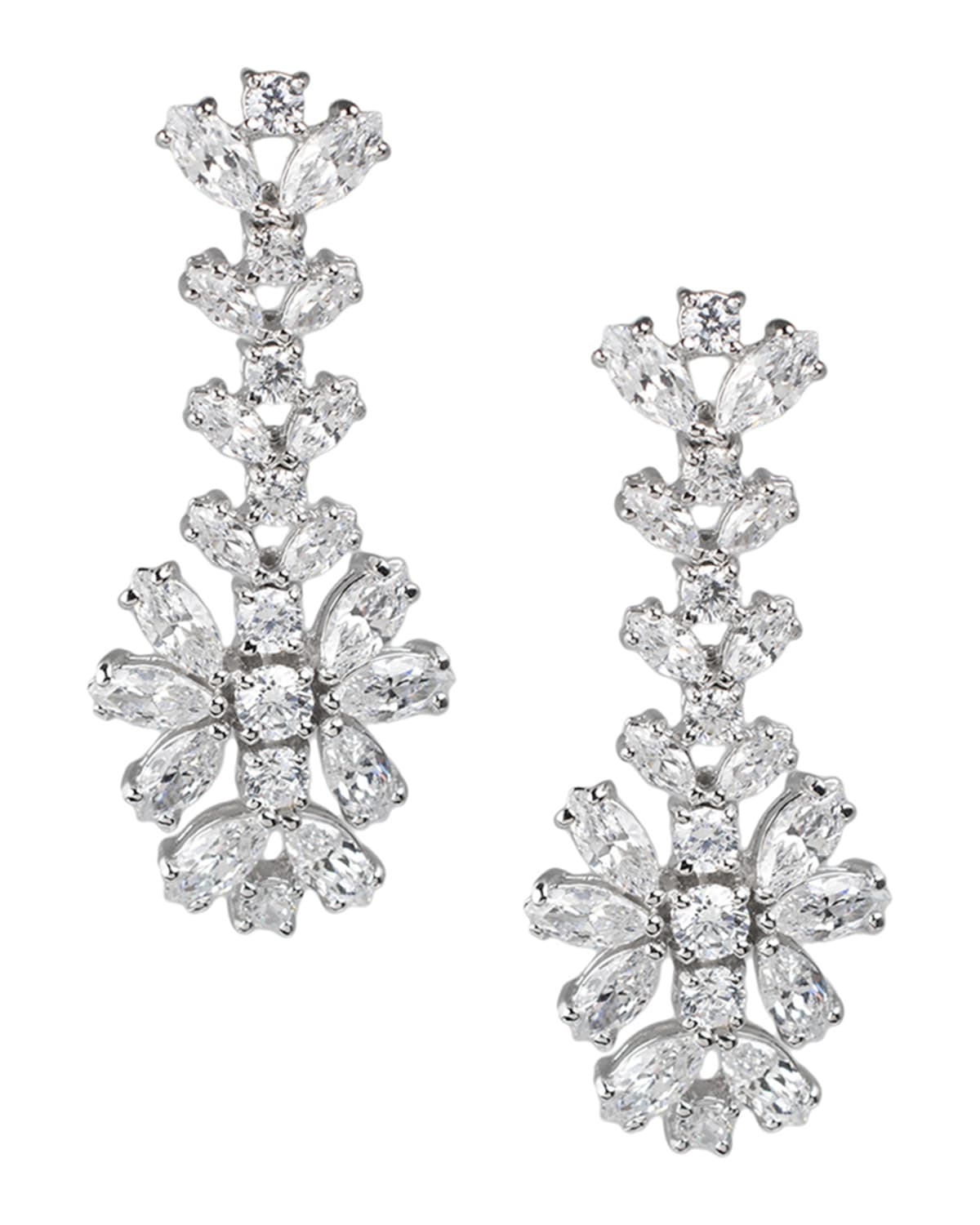 Golconda by Kenneth Jay Lane Cubic Zirconia Round & Marquise Drop Earrings