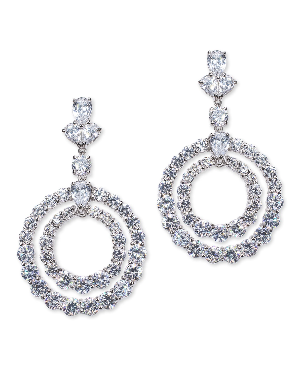 Round Cubic Zirconia and Chain Necklace, 5.0tcw