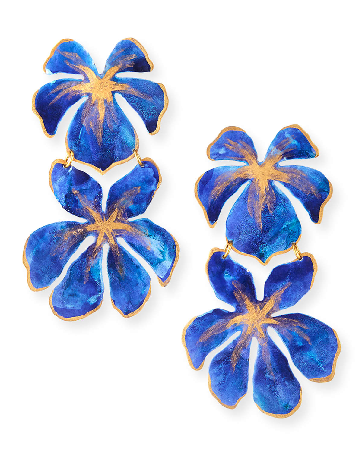 We Dream In Colour Tahiti Flower Earrings, Blue