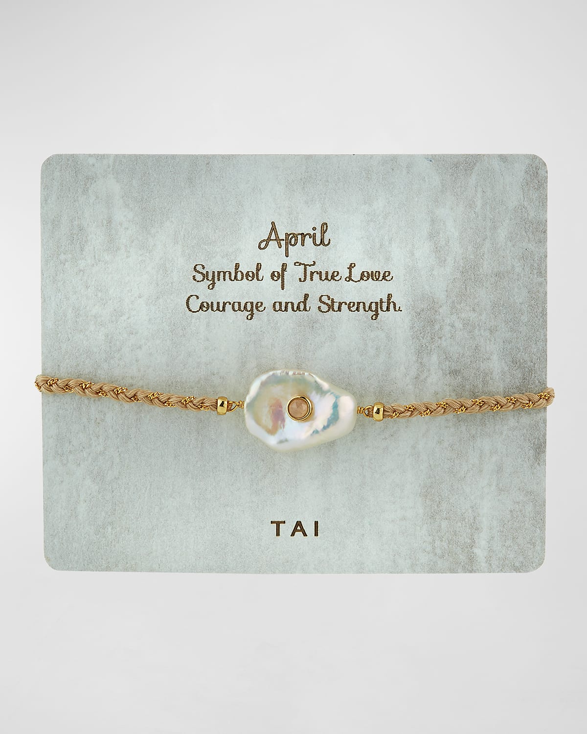 Tai Baroque Pearl Handmade Birthstone Bracelet In Clear