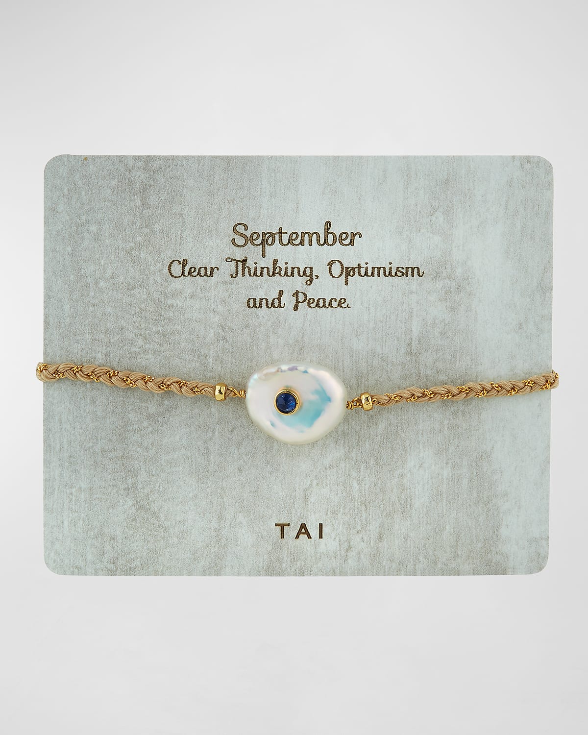 Tai Baroque Pearl Handmade Birthstone Bracelet In Blue