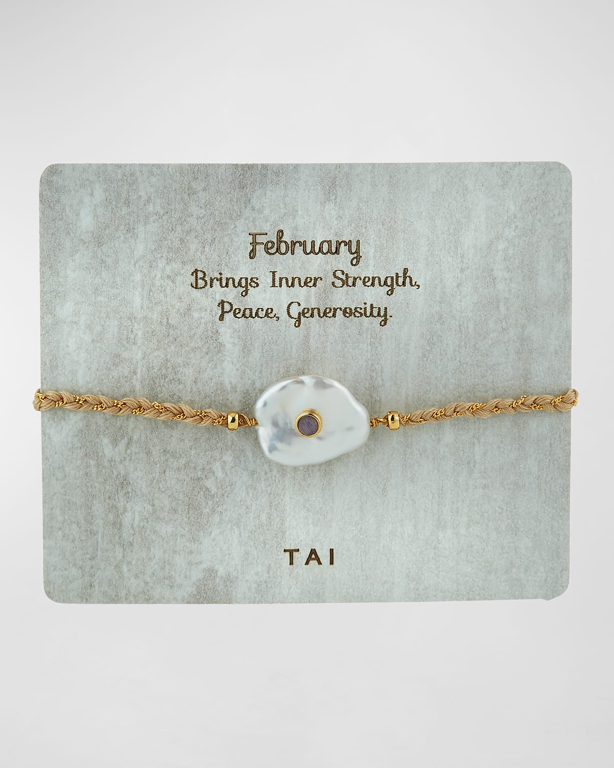 Tai Baroque Pearl Handmade Birthstone Bracelet In Amethyst
