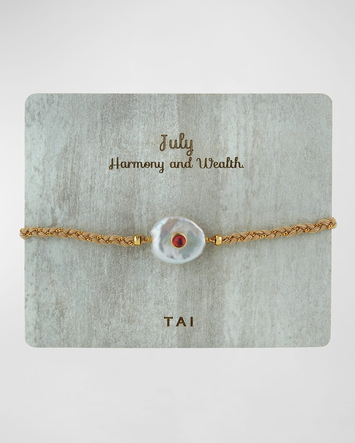Tai Baroque Pearl Handmade Birthstone Bracelet In Ruby