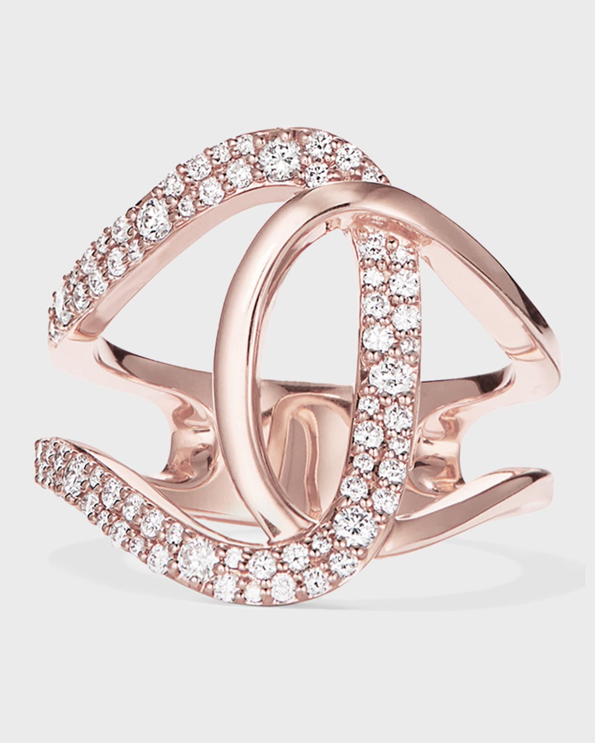 LANA JEWELRY Mega Flawless Illuminating 14k Rose Gold Diamond Ring, Size 7