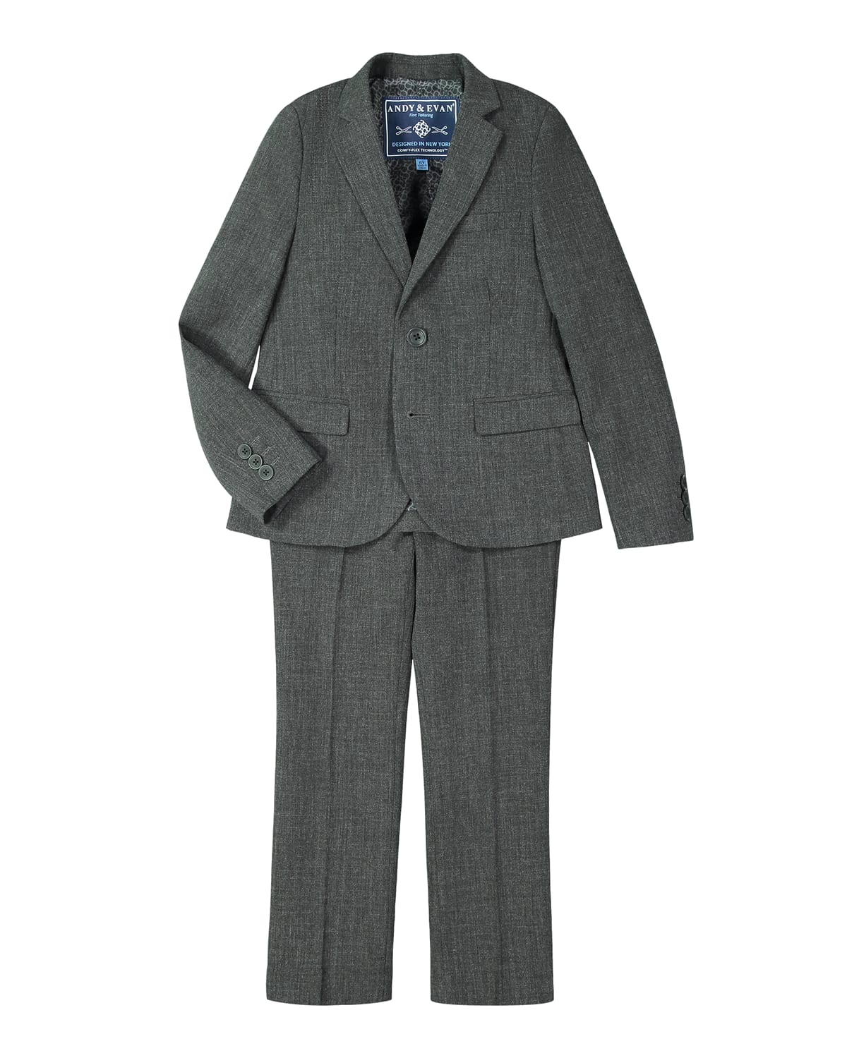 Andy & Evan Baby's & Little Boy's 2-piece Check Blazer & Trouser Set In Grey