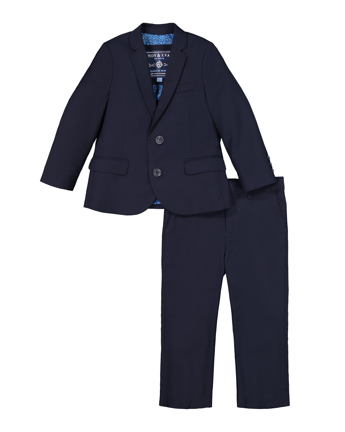 Andy & Evan Solid Stretch Two-piece Suit In Dark Blue