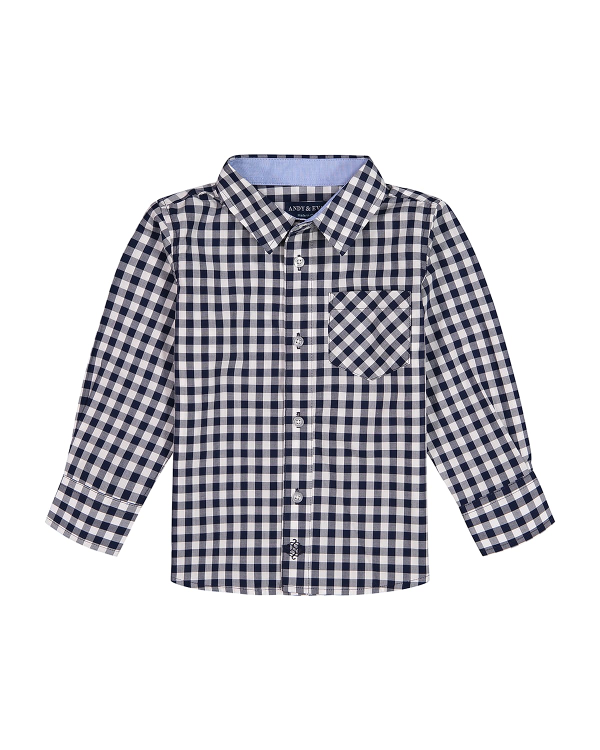 Andy & Evan Boy's Cotton Button-down Shirt In Navy