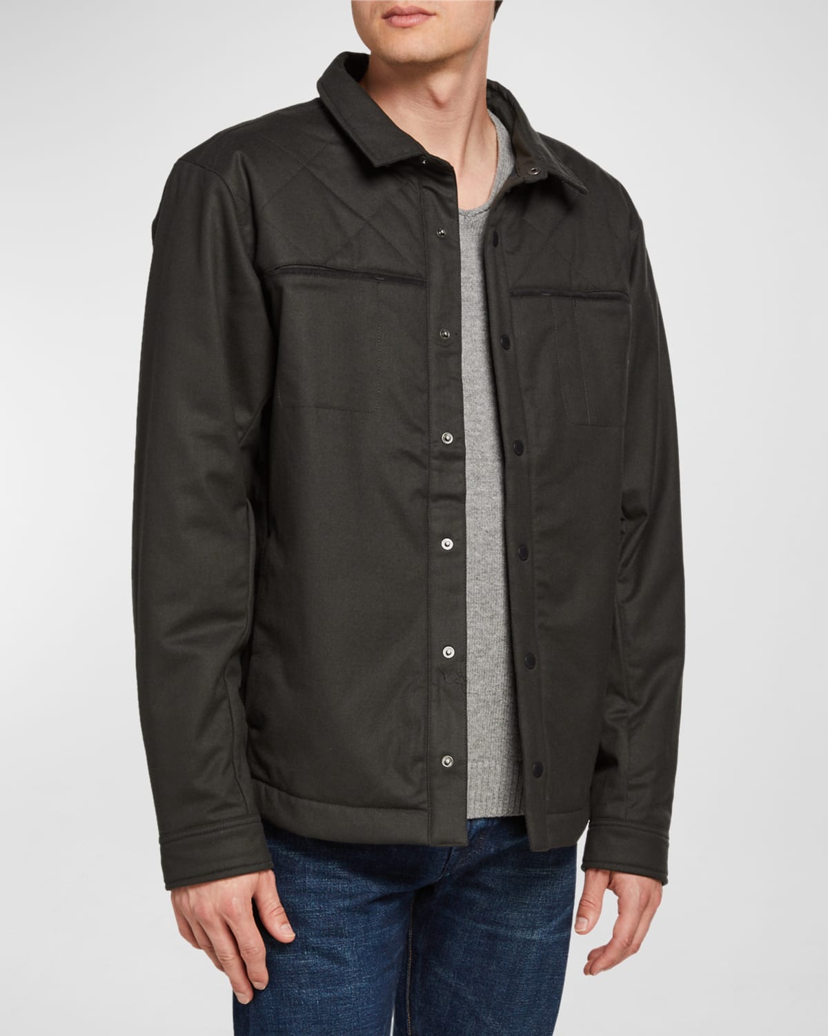 Fisher + Baker Men's Birmingham Cpo Shirt Jacket In Slate